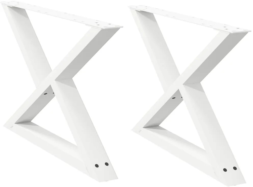 vidaXL Πόδια Τραπεζιού Σαλονιού 2 τεμ. Λευκά 70x(42-43,3) εκ. Ατσάλι
