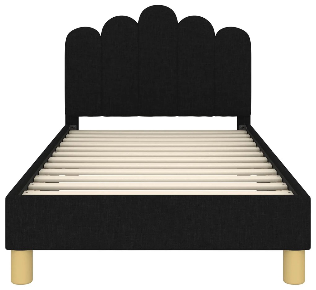 vidaXL Κρεβάτι Παιδικής Κρεβατοκάμαρας με Κεφαλάκι Μαύρο 80 x 160 cm