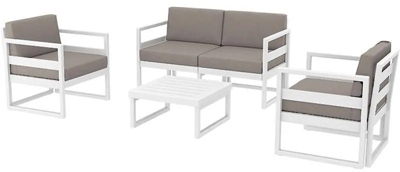 MYKONOS SET 2ΘΕΣ.WHITE ΜΕ ΜΑΞ.(2ΘΕΣ.+2ΠΟΛ.+ΤΡΑΠ 65εκ.)