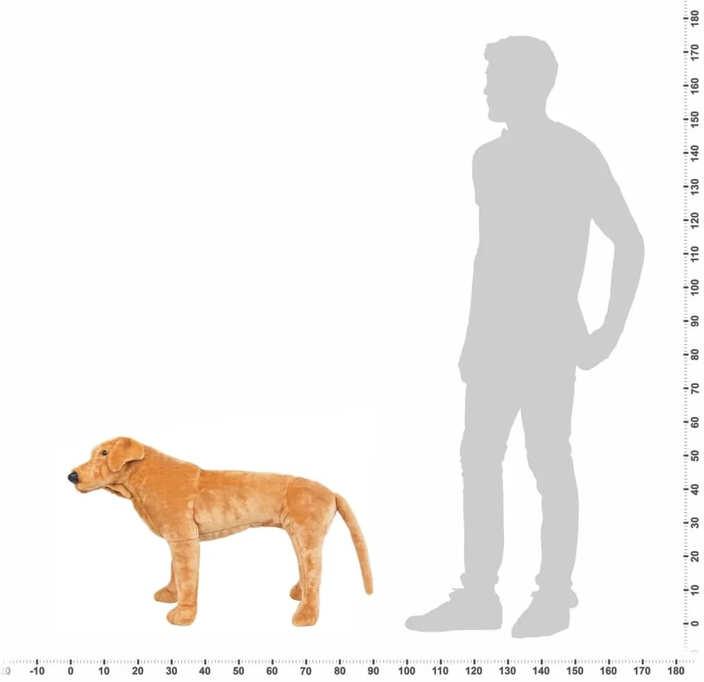 vidaXL Παιχνίδι Σκύλος Λαμπραντόρ σε Όρθια Στάση Αν. Καφέ XXL Λούτρινο