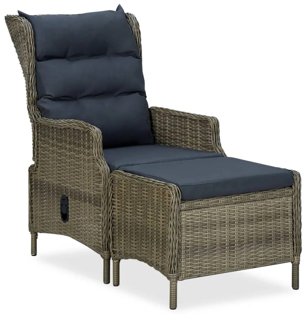 vidaXL Σετ Τραπεζαρίας Εξ. Χώρου 9 τεμ. Καφέ Συνθ. Ρατάν με Μαξιλάρια