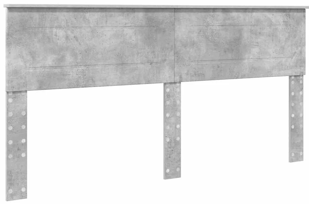 vidaXL Κεφαλάρι με κεφαλάρι Σκυρόδεμα Γκρι 200 cm Επεξεργασμένο ξύλο