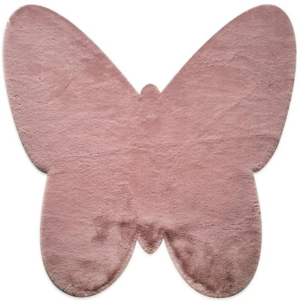 Χαλί Puffy JM7 Butterfly Antislip Round Dark Pink New Plan 120X120cm Round