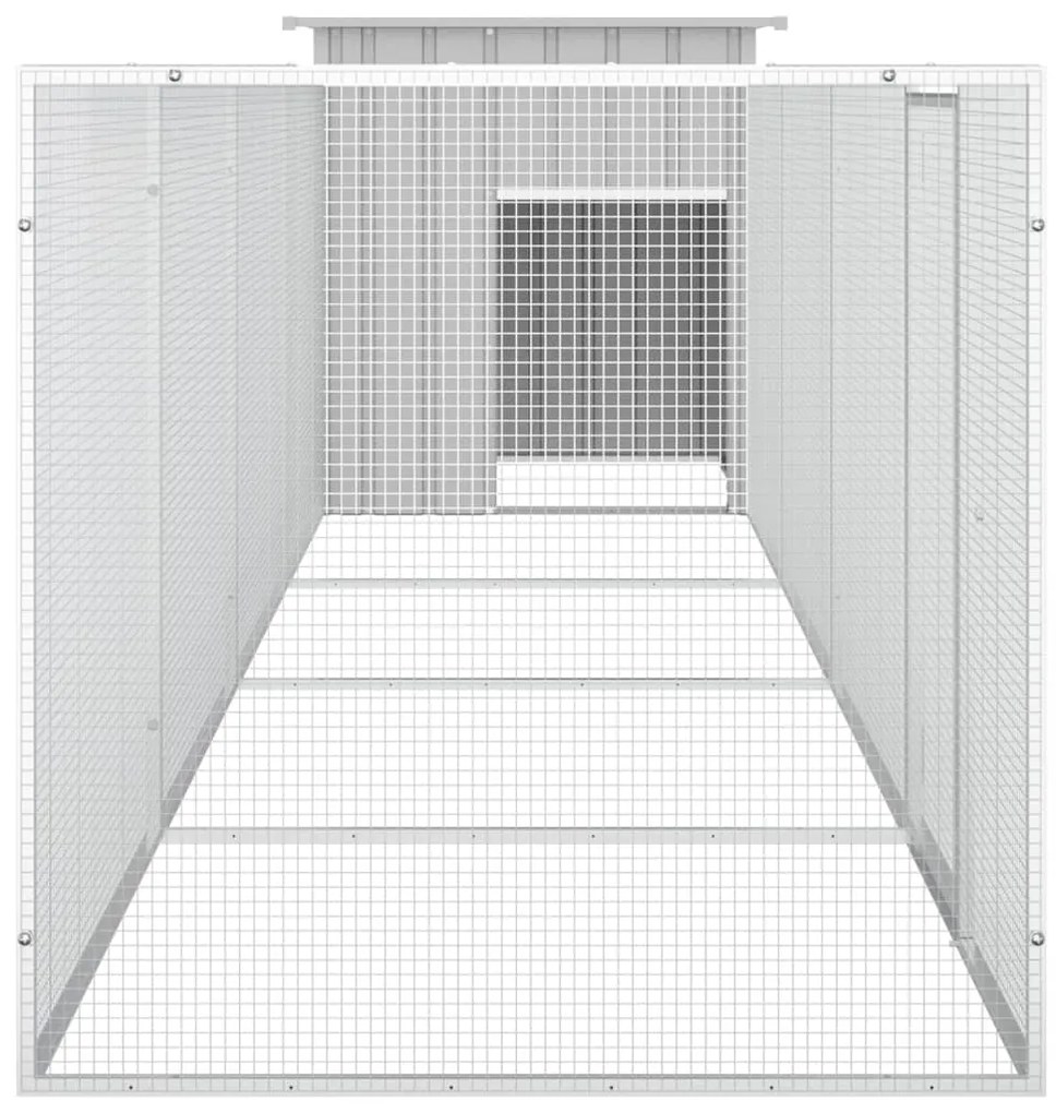 vidaXL Κοτέτσι - Κλουβί Γκρι 500x91x100 εκ. από Γαλβανισμένο Χάλυβα