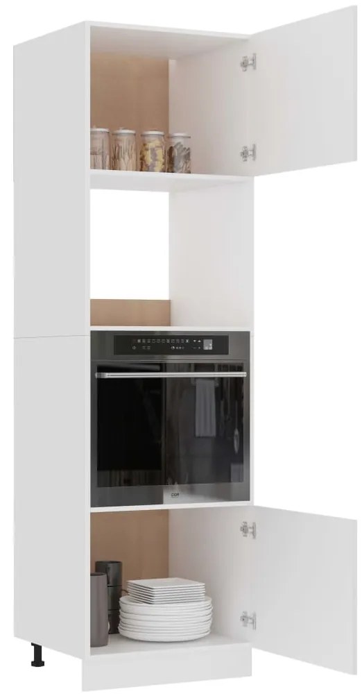 vidaXL Ντουλάπι Μικροκυμάτων "Lyon" Λευκό 60x57x207 εκ. από Τεχνητό Ξύλο