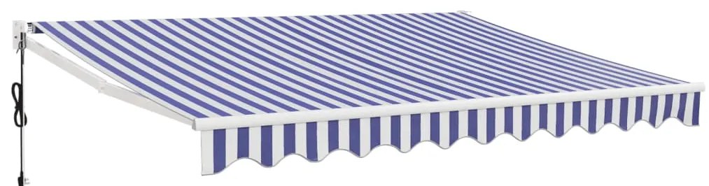 vidaXL Τέντα Πτυσσόμενη Αυτόματη Μπλε και Λευκή 3,5 x 2,5 μ.