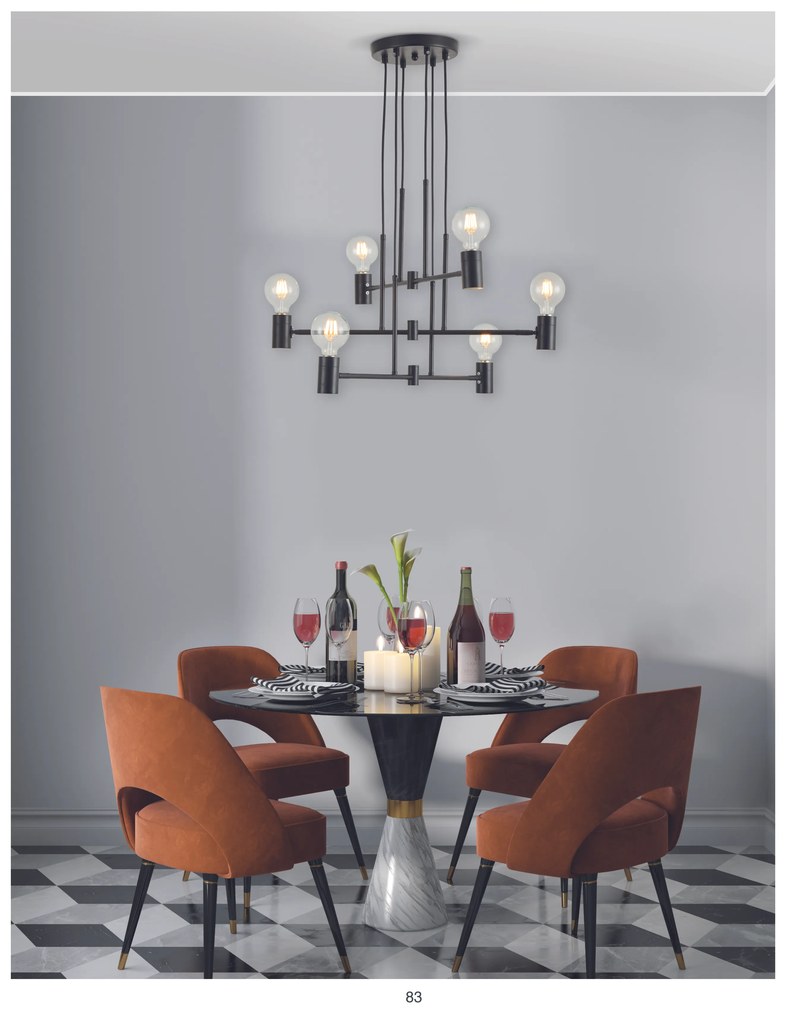 Φωτιστικό Οροφής  SE21-BL-100 ADEPT BLACK METAL PENDANT - 51W - 100W - 77-8250