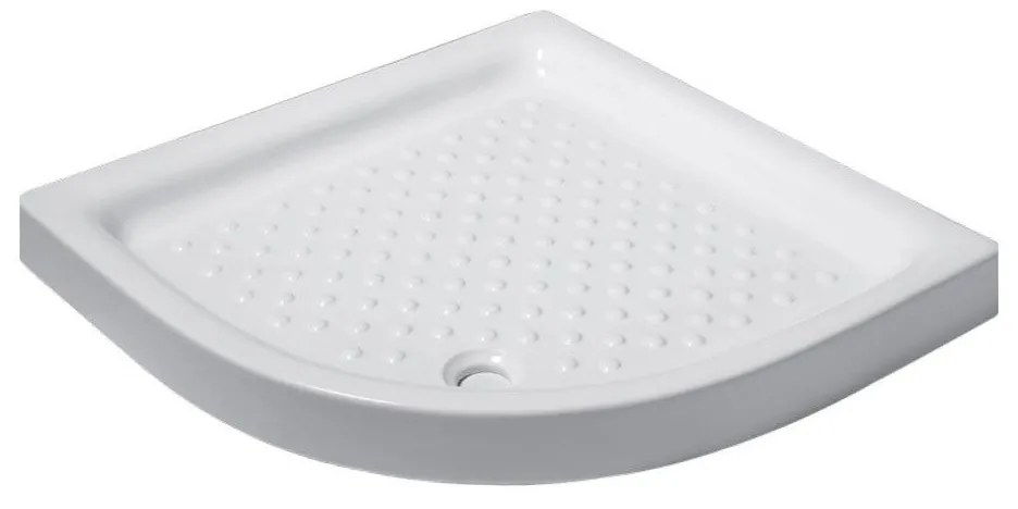 Karag Porcelain Ντουζιέρα ημικυκλική πορσελάνης 90x90x10cm Λευκή