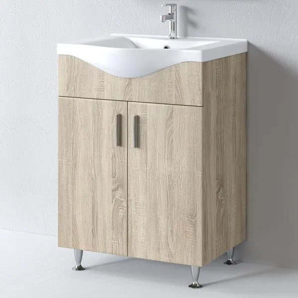 Bathroom Βench with Sink SIENA 65 Sonoma 65x46x85 εκ.