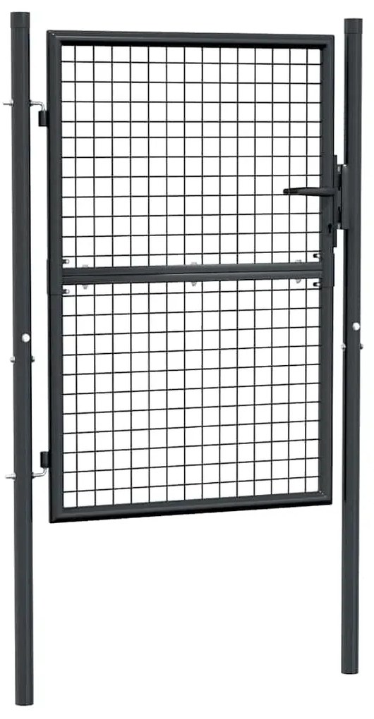 vidaXL Πόρτα Κήπου με Πλέγμα Γκρι 100x125 εκ. από Γαλβανισμένο Ατσάλι