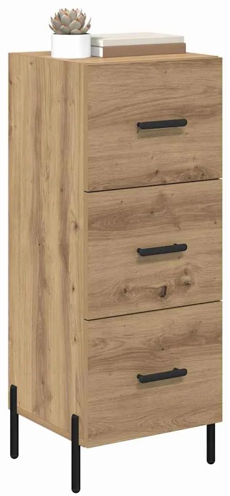 vidaXL Πλαϊνό γραφείο με συρτάρι artisan δρυς 34 x 34.5 x 90 εκ