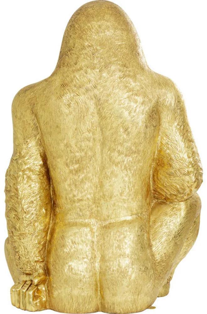 Διακοσμητικό Δαπέδου Γορίλας Χρυσός XXL Fiberglass 150x175x249 εκ. - Χρυσό