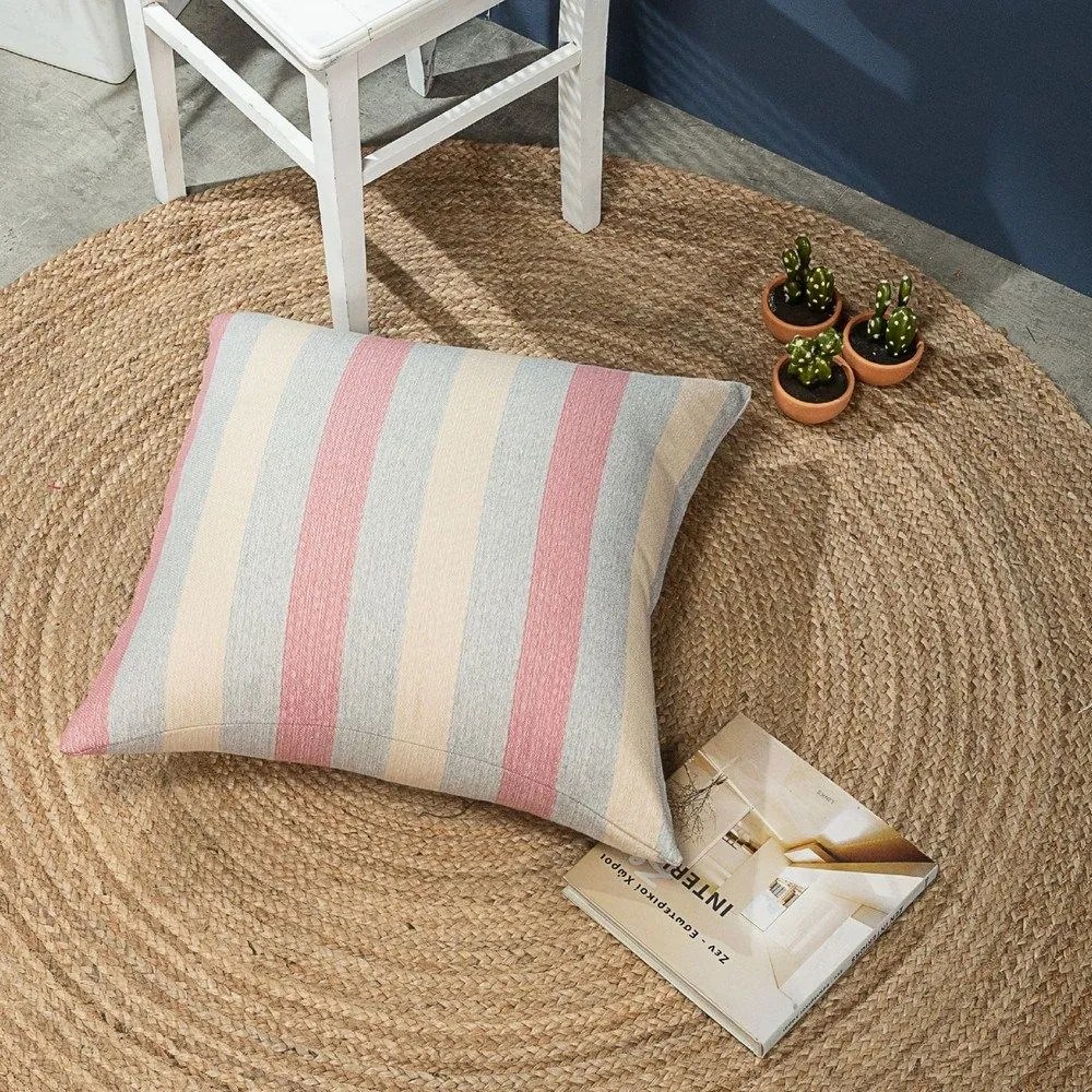 Μαξιλαροθήκη Διακοσμητική Δαπέδου Lazio 06 Pink Teoran 65Χ65 Cotton-Polyester