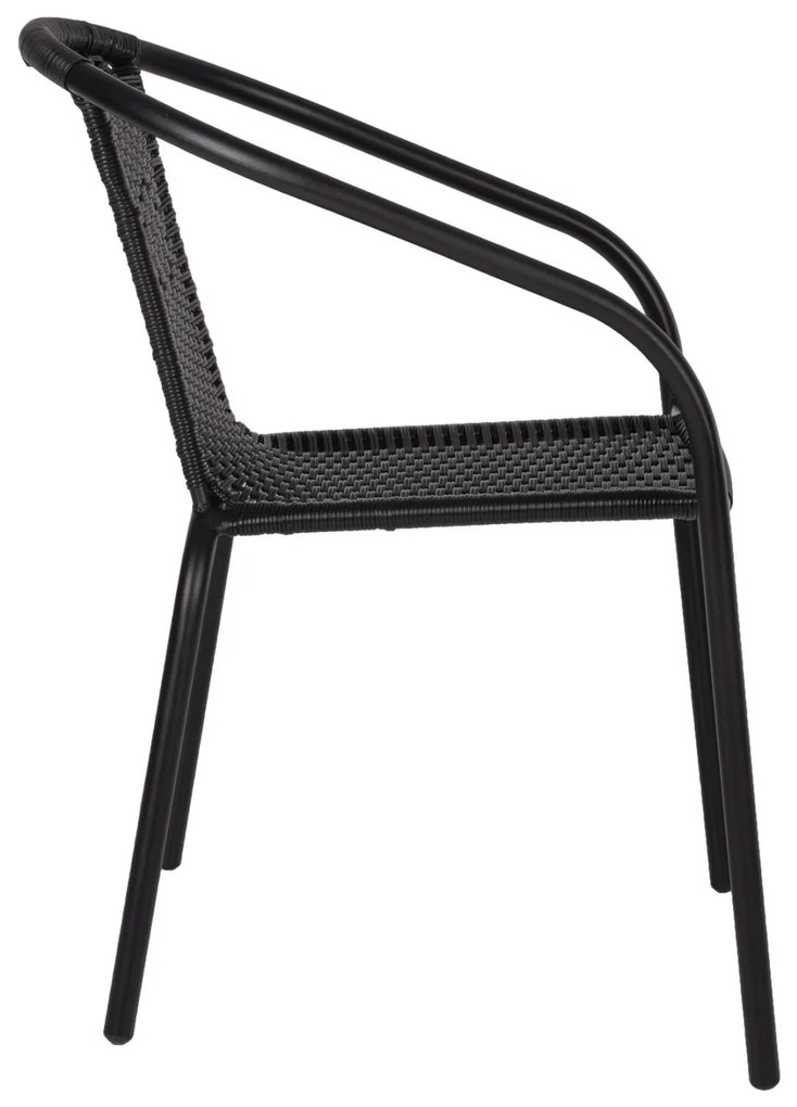 Καρέκλα - Πολυθρόνα CAMEL C5015.03 Μαύρη Μεταλλική με Wicker 50x55x73Y εκ. 50x55x73 εκ.