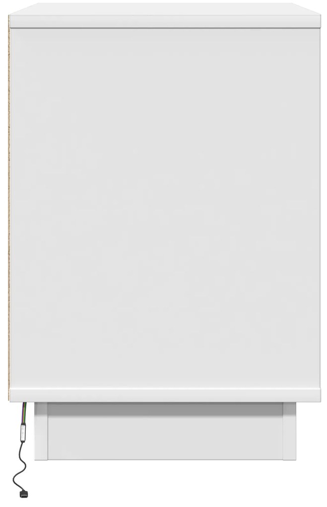 vidaXL κομοδίνο με LED Λευκό 50x34,5x50 εκ.