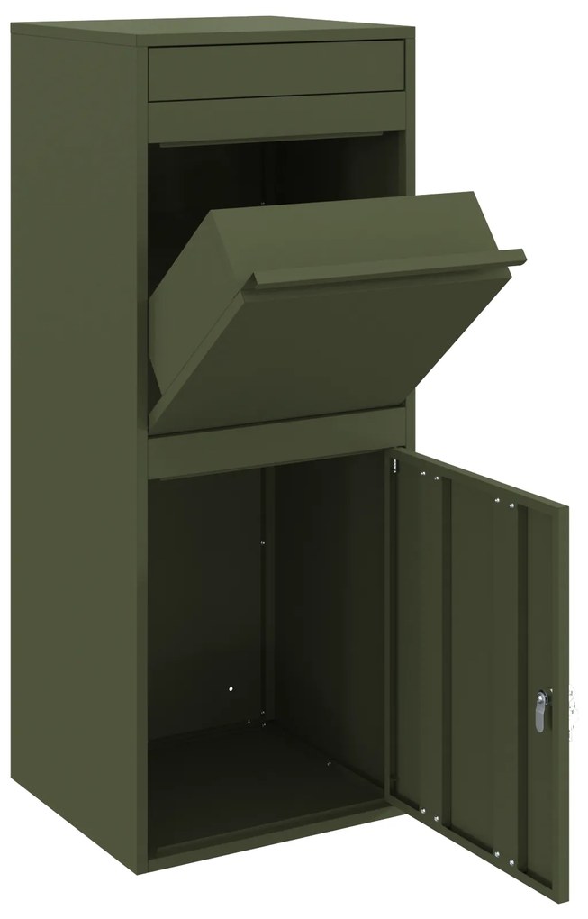 vidaXL Θυρίδα Πακέτων Λαδί 41 x 38 x 103 εκ Ατσάλι