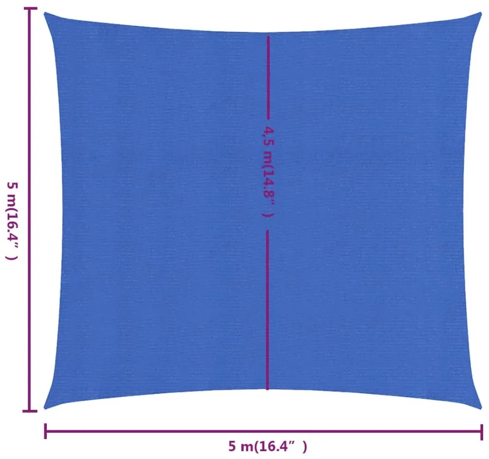 Πανί Σκίασης Τετράγωνο Μπλε 5x5 μ. από HDPE 160 γρ./μ² - Μπλε