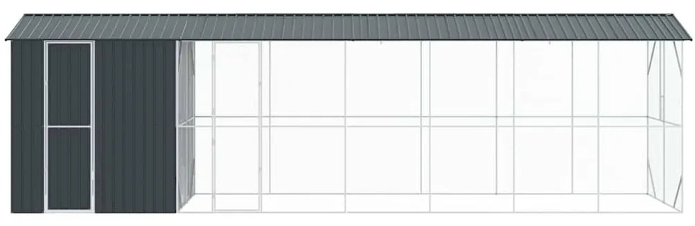 vidaXL Κλουβί πουλιών  με επέκταση σε ανθρακί, 210 x 838 x 247 εκ. από ατσάλι