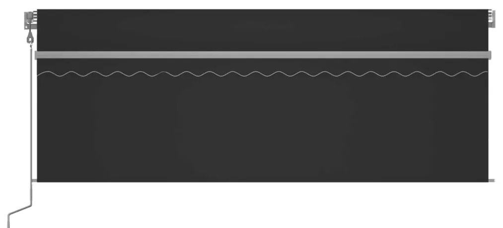 vidaXL Τέντα Αυτόματη με Σκίαστρο/LED/Αισθ. Ανέμου Ανθρακί 4,5 x 3 μ.