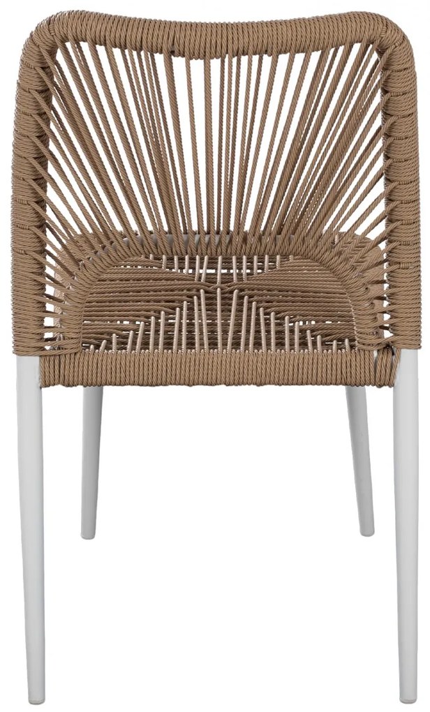 Καρέκλα C5770.01 Αλουμινίου Λευκή με Σχοινί PE Μπέζ 45x63x82Υ εκ. 45x63x82 εκ.