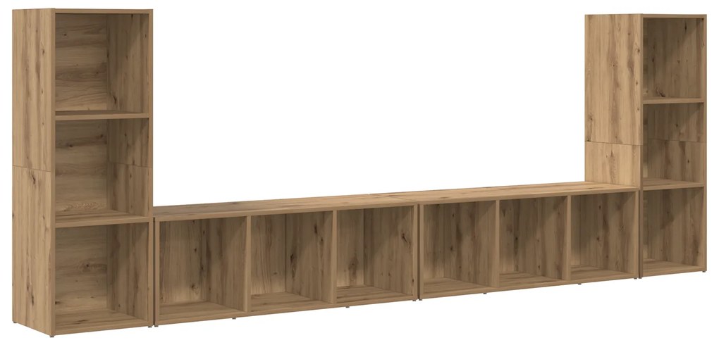 vidaXL Ντουλάπι TV με ράφι 4 pcs Χειροποίητη δρυς 37 x 35 x 107.5 εκ.
