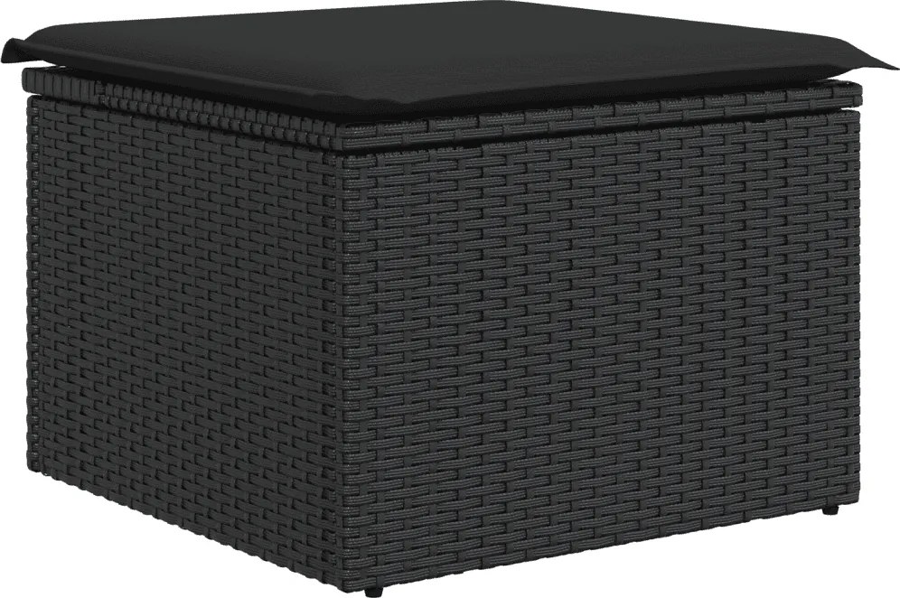 vidaXL Patio Sofa Set 3-θέσια Black