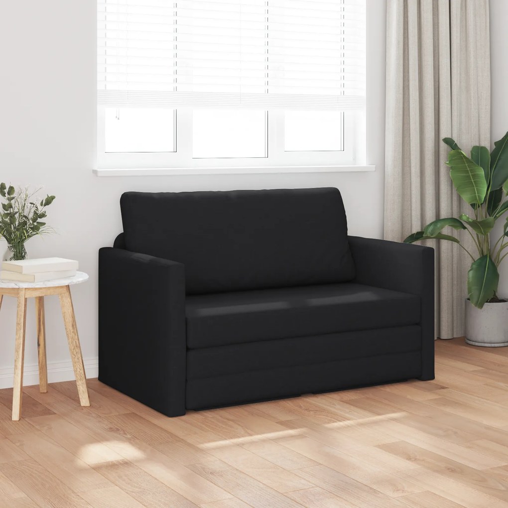 vidaXL Καναπές Κρεβάτι 2 σε 1 Μαύρος 124x71x78 εκ. Υφάσματος