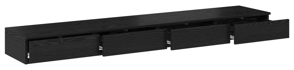 vidaXL Σκούρα Συρτάρια Κρεβατιού 180x36,5x16,5 εκ. Ξύλο Επενδεδυμένο