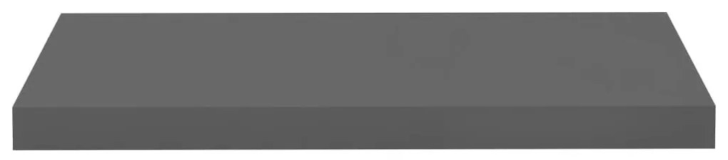 Ράφι Τοίχου Γυαλιστερό Γκρι 60x23,5x3,8 εκ. MDF - Γκρι
