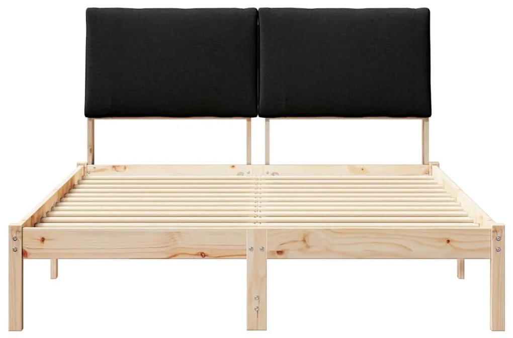 vidaXL Σκελετός Κρεβατιού με κεφαλάρι Καφέ και μαύρο 140 x 190 cm