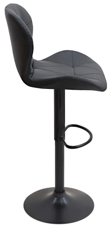 Σκαμπό μπαρ Dolores Megapap με ρυθμιζόμενο ύψος PU μαύρο - βάση μαύρο ματ 45,5x38x89/109εκ.