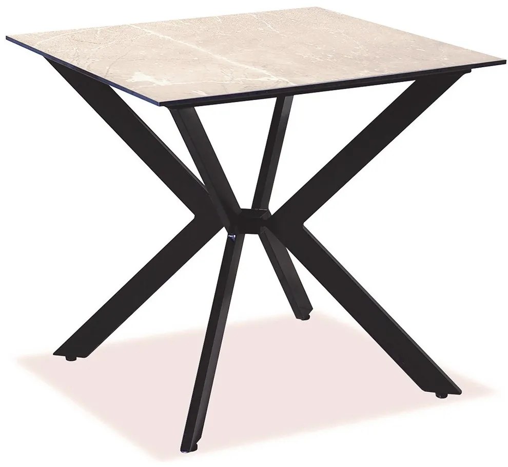 Τραπέζι Τετράγωνο Αλουμινίου Hpl 22497 70x70x75cm Beige-Black
