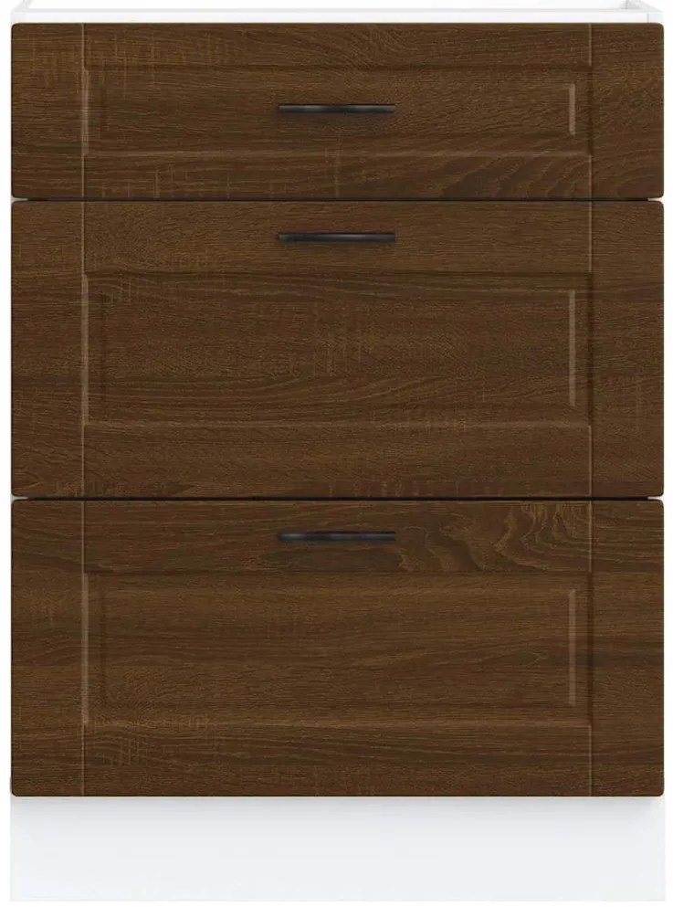 vidaXL ντουλάπι βάσης κουζίνας Porto Καφέ Δρυς κατασκευασμένο ξύλο