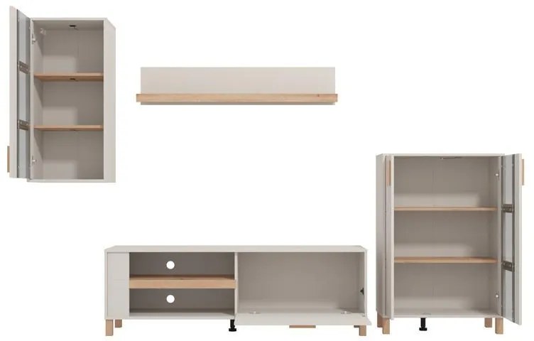 Σύνθετο σαλονιού SHEFFIELD Cashmere - Artisan Oak 289x40x181εκ. 289x40x181 εκ.