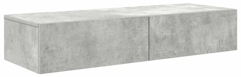 Ράφι τοίχου με συρτάρια Γκρι μπετόν 100x36x19 cm Ξύλο μηχανής 859989