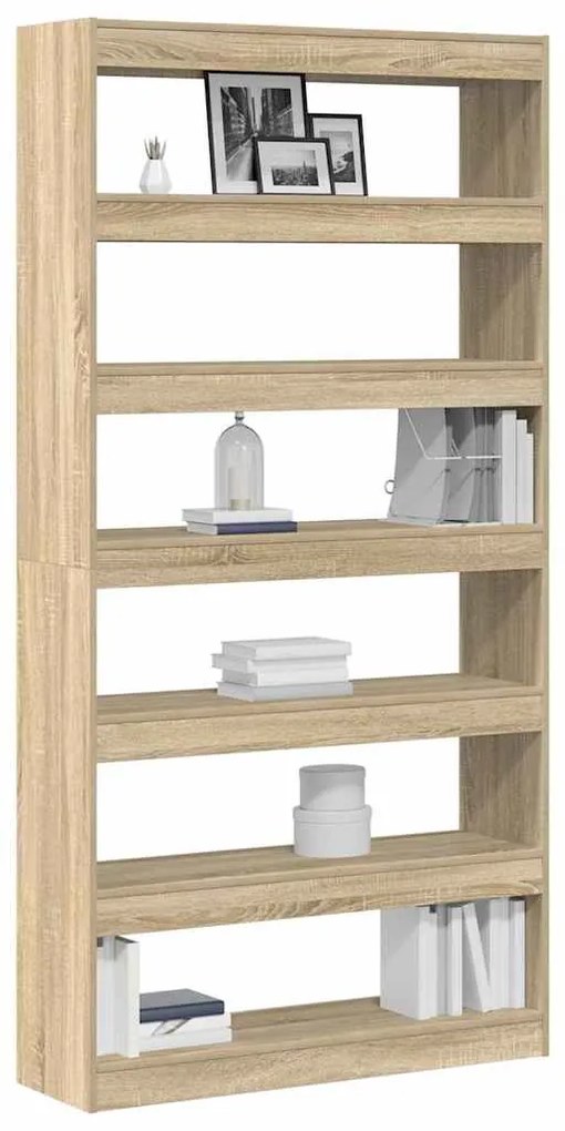 vidaXL Βιβλιοθήκη Καφέ 100 x 30 x 198 εκ. Επεξεργασμένο ξύλο