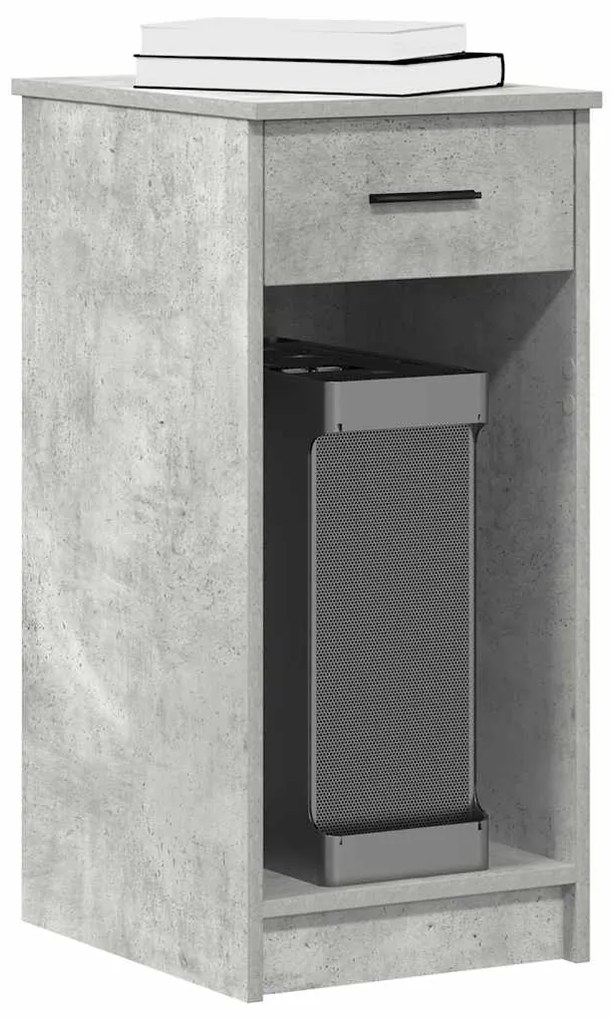 Βάση πύργου υπολογιστή με συρτάρι μπετόν γκρι 35x45x77 cm