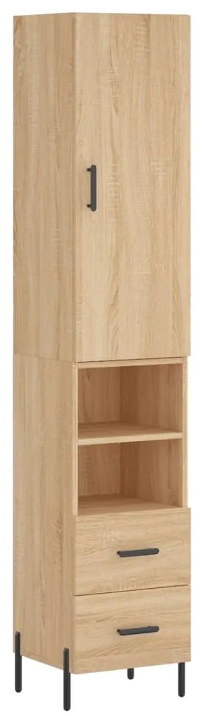 vidaXL Μπουφές Sonoma δρυς 34,5 x 34 x 180 εκ. από Επεξεργασμένο Ξύλο