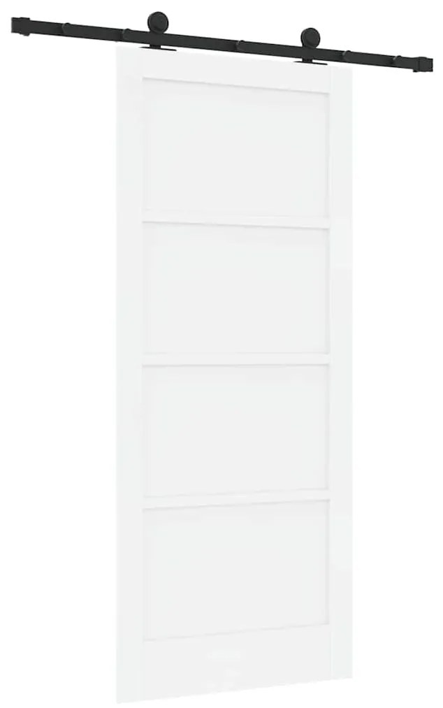 vidaXL Συρόμενη Πόρτα ORKDAL Λευκό και μαύρο 86 x 198.5 cm