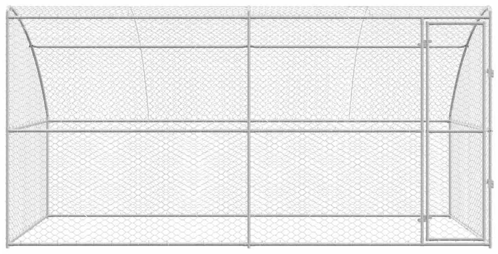 vidaXL Κλουβί Σκύλου με αποθήκευση 2 pcs Ασημί 4 x 2 x 2 m Ατσάλι