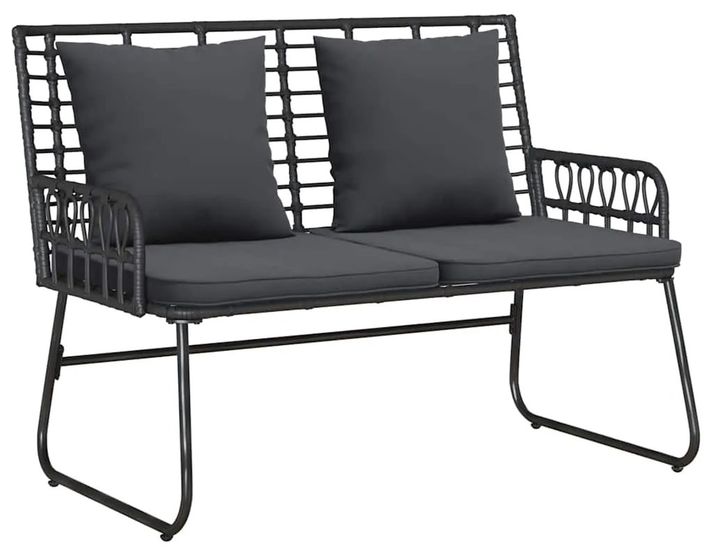 vidaXL ΣΕΤ ΕΠΙΠΛΩΝ ΚΗΠΟΥ με μαξιλάρι 4 pcs Μαύρο και Ανθρακί