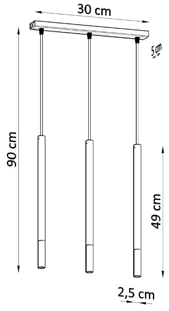 Sollux Κρεμαστό φωτιστικό Mozaica 3,ατσάλι,3xG9/12w,μαύρο,χρυσό