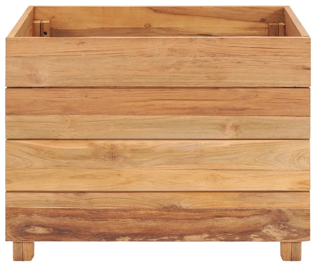 vidaXL Ζαρντινιέρα Υπερυψωμένη 50x40x38 εκ. Ανακυκλ. Ξύλο Teak/Ατσάλι