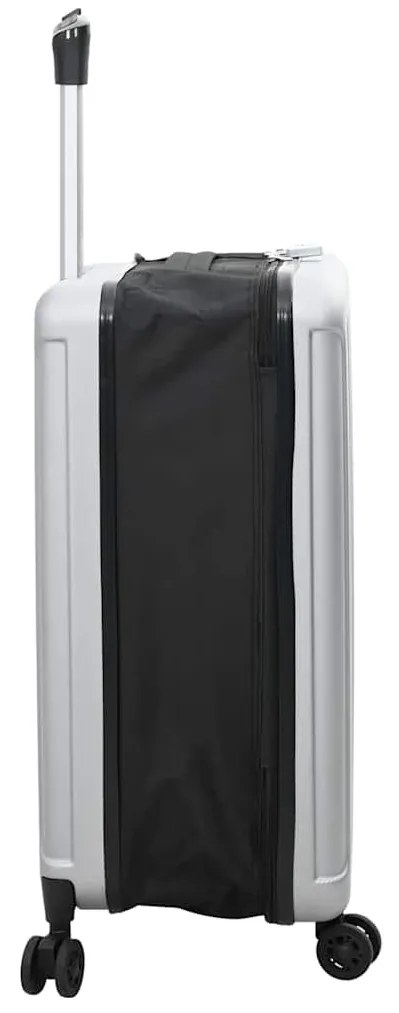 vidaXL Βαλίτσα με κλειδαριά Ασημί 43 x 27 x 66 εκ. ΑΒΣ Πλαστικό