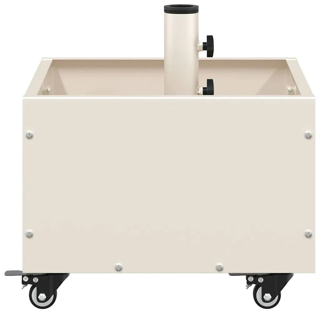 vidaXL Βάση Παρασόλ με Γλάστρα Λευκό 45 x 45 x 45 cm Ατσάλι