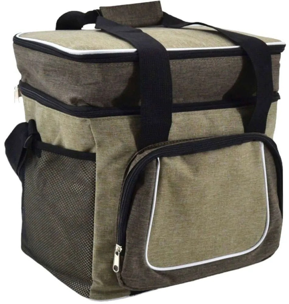 Ισοθερμική Τσάντα 2 Θέσεων 831500 30x22x34cm 22lt Beige-Brown Ankor Aluminium, Cotton