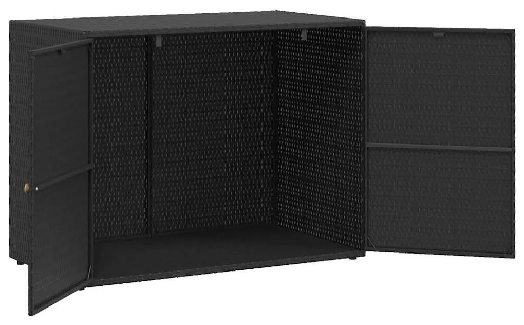 vidaXL Ντουλάπι Αποθήκευσης Κήπου Μαύρο 100x55,5x80 εκ Συνθετικό Ρατάν
