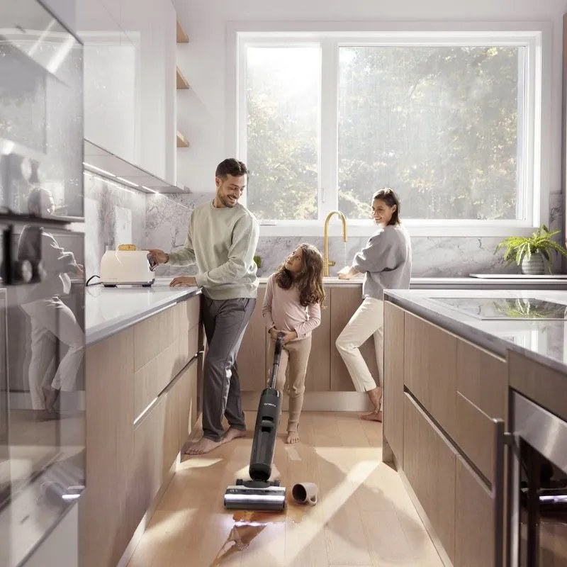 Tineco Floor One S7 Flashdry Pet ηλεκτρική σκούπα, 230W, 0.72 l βρώμικο/0.85 l καθαρό, 40 λεπτά αυτονομία, 4 λειτουργίες, σύστημα αυτοκαθαρισμού FlashDry, οθόνη LED, Μαύρο