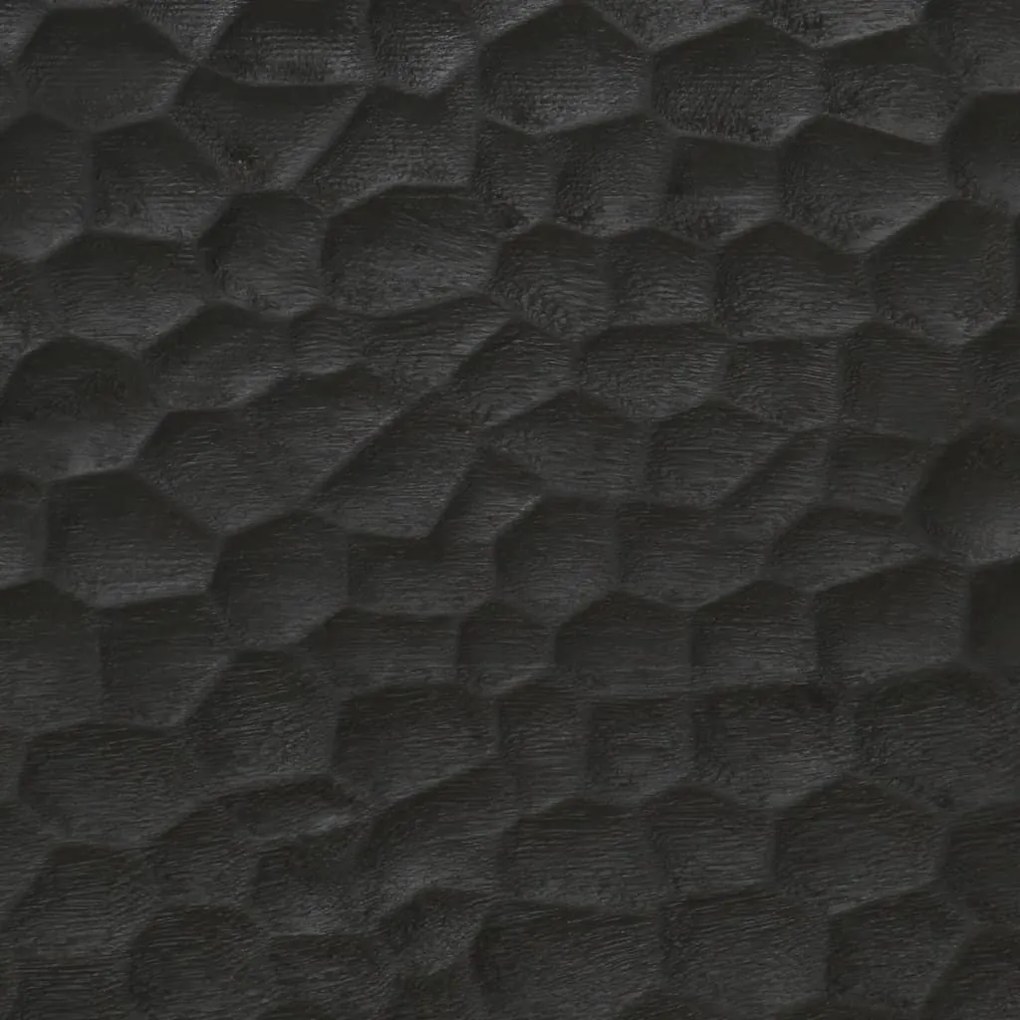 Κομοδίνο Μαύρο 50 x 33 x 60 εκ. από Μασίφ Ξύλο Μάνγκο - Μαύρο