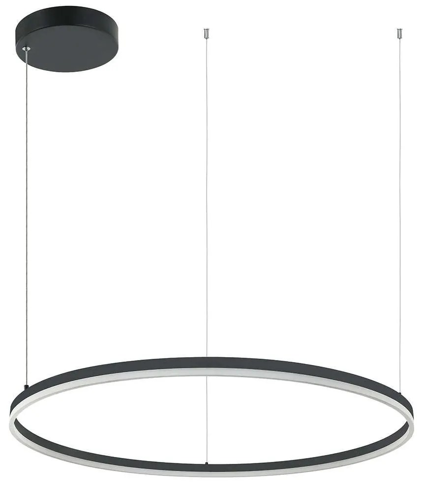 Φωτιστικό Οροφής Κύκλος 20264 Led 3000K 84W Φ120cm Black Matt Aluminum,Acrylic